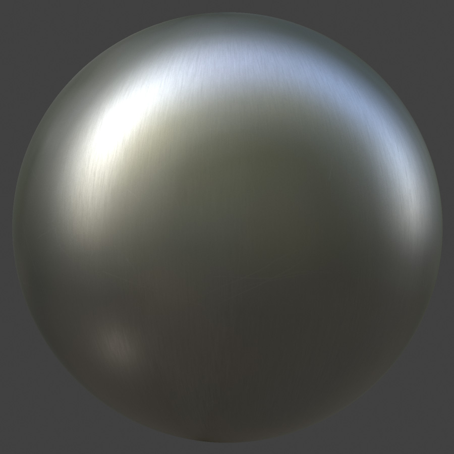 Brushed metal surface showing metallic PBR properties with reflective highlights